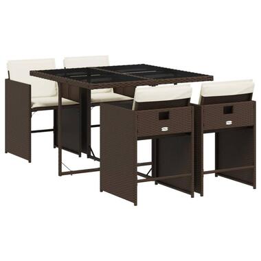 vidaXL - Tuinset - Bruin - Poly rattan product