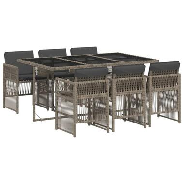 vidaXL - ensemble de salle à manger de jardin - Gris - Rotin synthétique product