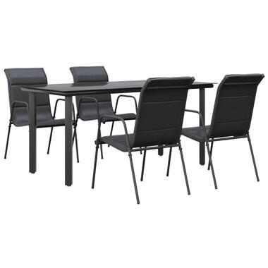 vidaXL - Tuinset - Zwart - Staal - 160 cm tafellengte product