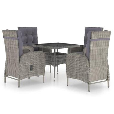 vidaXL - Eethoek Voor Buiten - Grijs - Poly rattan product