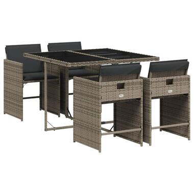 vidaXL - Tuinset - Grijs - Poly rattan product