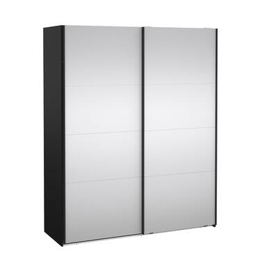 Hioshop Catania armoire coulissante 2 portes avec miroir 180x220cm noir mat product