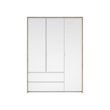 Hioshop Next armoire de rangement 3 portes 2 tiroirs 149x200cm blanc brillant product