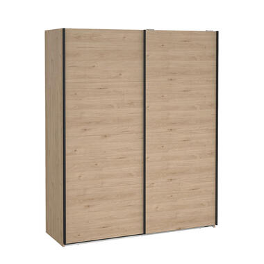 Hioshop Bergamo armoire coulissante 2 portes 180x220cm chêne décor product