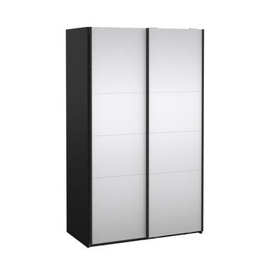 Hioshop Catania schuifdeurkast 2 deuren met spiegel 120x200cm mat zwart product