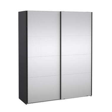 Hioshop Catania schuifdeurkast 2 deuren met spiegel 180x220cm mat grijs product