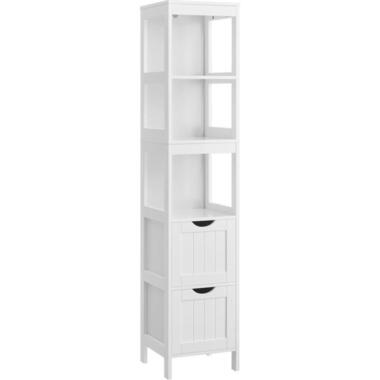 Bobbel Home - Hoge kast voor badkamer, opbergmeubel op poten, wit product