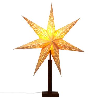 MANA - Kerstdecoratie ster lamp - Beige - Papier product