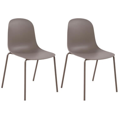 CLP Lot de 2 Chaises de jardin Hardin Plastique - Taupe product