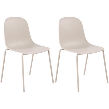 CLP Lot de 2 Chaises de jardin Hardin Plastique - Gris clair product