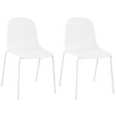 CLP Lot de 2 Chaises de jardin Hardin Plastique - Blanc product