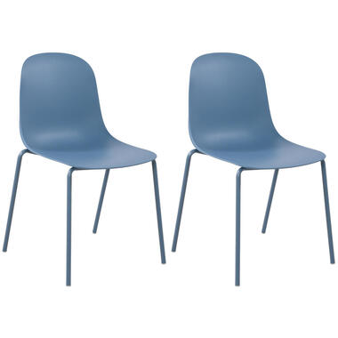 CLP Lot de 2 Chaises de jardin Hardin Plastique - Bleu product