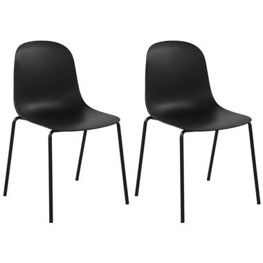 CLP Lot de 2 Chaises de jardin Hardin Plastique - Noir product