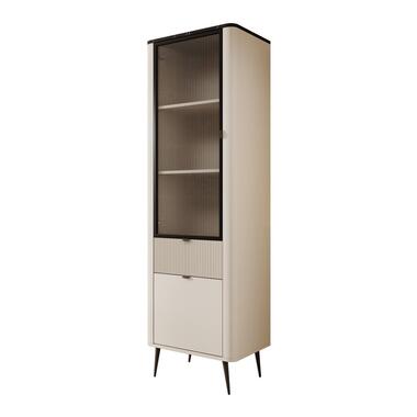 Meubella - Vitrinekast Mace - Beige - 60 cm - Met glas product