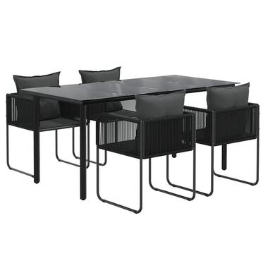 vidaXL - Tuinset - Zwart - Staal - 160 cm tafellengte product