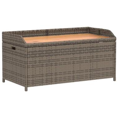 vidaXL - Opbergbankje - Grijs - Poly rattan - 100 x 50 x 52 cm product