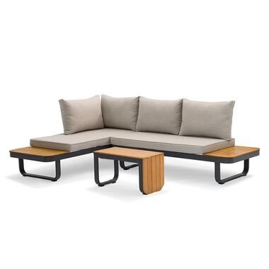 SenS-Line Samos multifunctionele loungeset - Taupe - Aluminium en acacia hout product