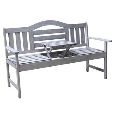 SenS-Line Nevada tuinbank met uitklapbaar tafeltje - Grijs - 150 cm - Meranti h product