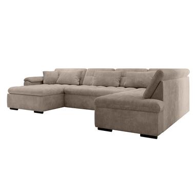 Meubella - Hoeksalon Nicoreta - Bruin ribstof - Links product