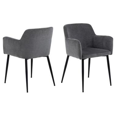 Chaise salle à manger - Gris foncé - Hauteur assise 47,5cm - Jaska - Lot de 2 product