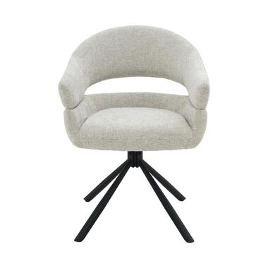 Chaise de Salle à Manger Beige Tissu - Hauteur d'Assise 51cm - Linn - Lot de 2 product