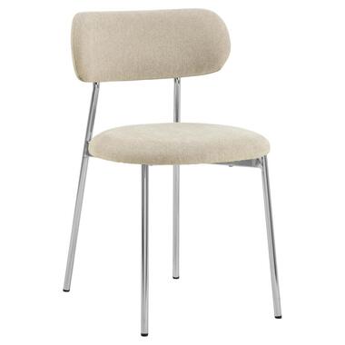 Eetkamerstoel - Zand - Stof - Zithoogte 48cm - Morka - Set van 2 product