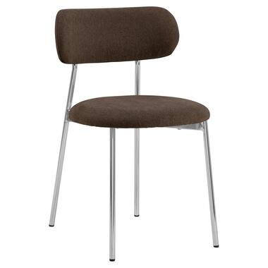 Chaise salle à manger - Marron - Tissu - Assise 48cm - Morka - Lot de 2 product