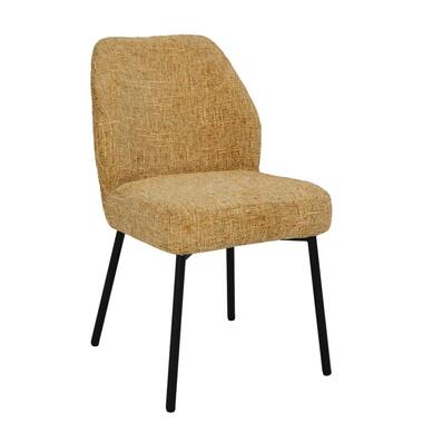 Chaise de Salle à Manger Jaune Tissu - Hauteur d'Assise 47cm - Tess - Lot de 2 product