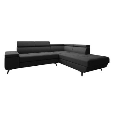 Meubella Canapé d'angle Destiny - Noir - Tissu - Droite product