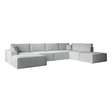 Meubella Manolo - Canapé d'angle 5 places - Tissu gris - Liens product