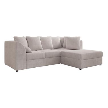 Meubella - Hoeksalon Alfort - Beige - Ribstof - Rechts product