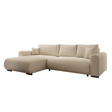 Meubella Canapé d'angle Mindin - Tissu teddy beige - Universal product