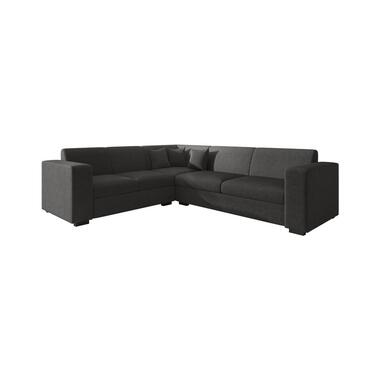 Meubella Canapé d'angle Santana - Gris - Velours - Gauche product