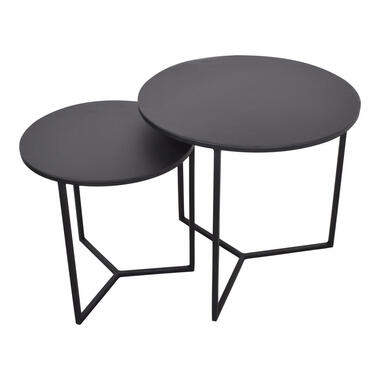 LOFT42 Dulon Set Bijzettafels Rond - Zwart - Ø49x46 product
