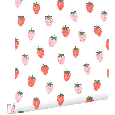 ESTAhome papier peint - fraises - blanc et rose - 50 x 900 cm - 131650 product