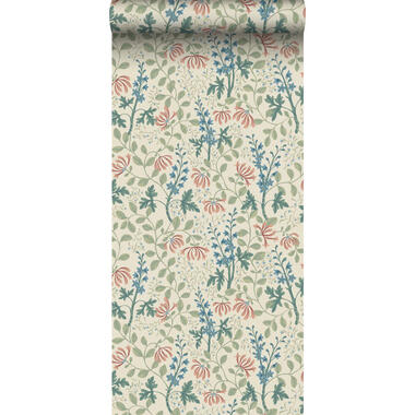 Borastapeter behangpapier - bloemen - groen en meerkleurig - 53 cm x 10.05 m product