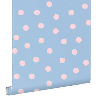 ESTAhome behangpapier - stippen - blauw en roze - 50 x 900 cm - 131577 product