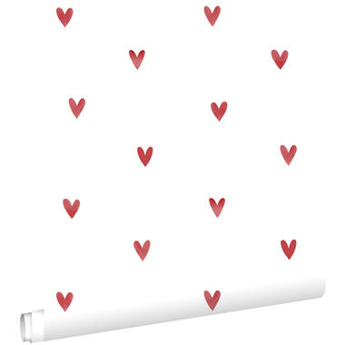 ESTAhome papier peint - coeurs - blanc et rouge - 50 x 900 cm - 131632 product