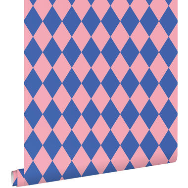 ESTAhome papier peint - à carreaux - bleu et rose - 50 x 900 cm product