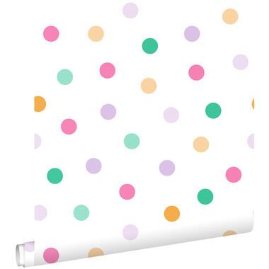 ESTAhome papier peint - à motif de points - turquoise, violet, vert et orange product