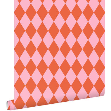 ESTAhome papier peint - à carreaux - orange et rose - 50 x 900 cm product