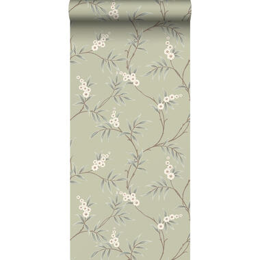 Borastapeter behangpapier - bladeren en bloemen - groen - 53 cm x 10.05 m product