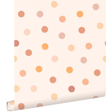 ESTAhome papier peint - à motif de points - rose et orange - 50 x 900 cm product