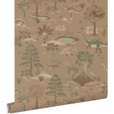 ESTAhome behangpapier - dinosaurussen - bruin en groen - 50 x 900 cm product