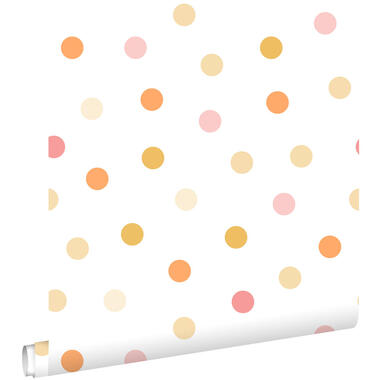 ESTAhome papier peint - à motif de points - jaune, orange et rose - 50 x 900 cm product