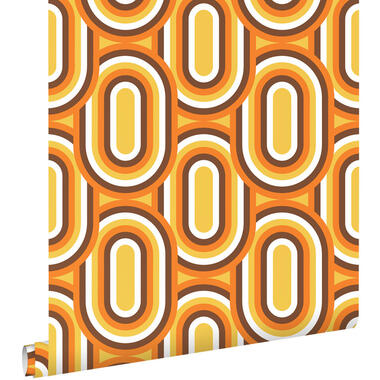 Sanders & Sanders behangpapier - retro ornamenten - oranje, geel en bruin product