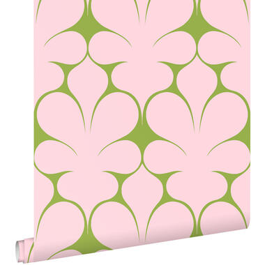 ESTAhome behangpapier - retro ornamenten - roze en groen - 50 x 900 cm product