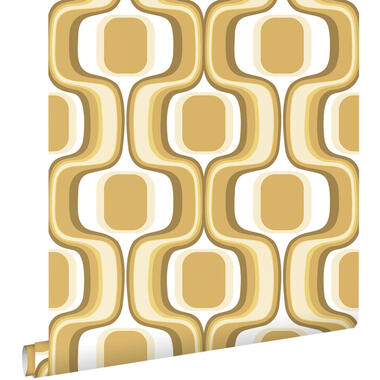ESTAhome papier peint - ornements au style rétro - jaune ocre et marron product