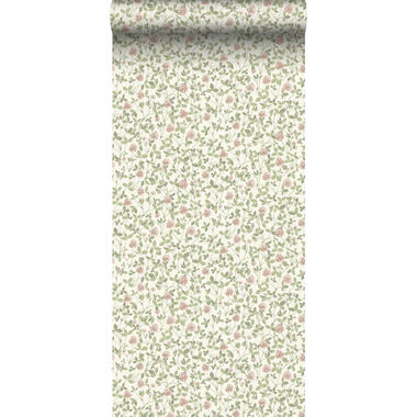 Borastapeter behangpapier - bloemen - roze en groen - 53 cm x 10.05 m product