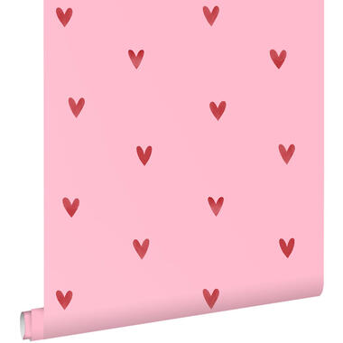 ESTAhome behangpapier - hartjes - roze en rood - 50 x 900 cm - 131631 product